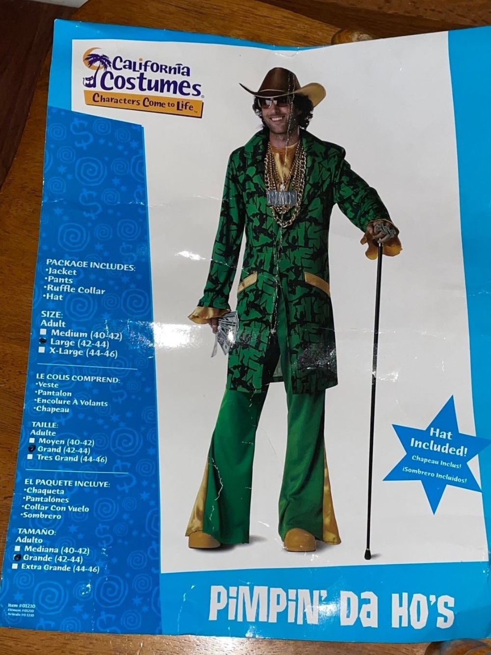 California Costumes Green and Gold Pimpin' Da Ho's Adult Costume